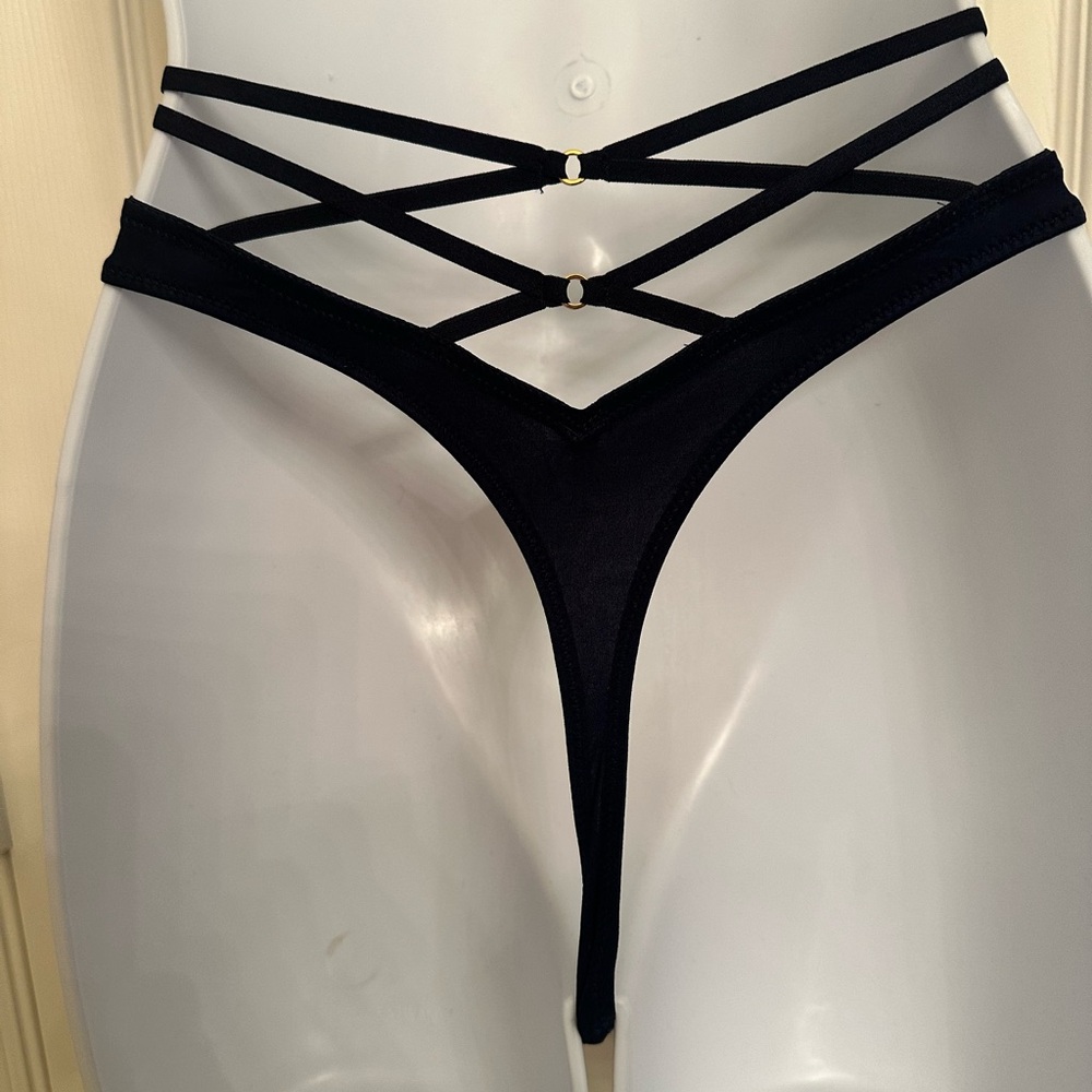 Victoria's Secret Black Strappy Panties